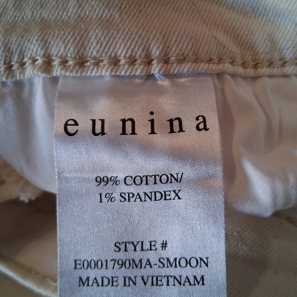 Eunina Codi Super High Rise Dad Jean Super Moon Ecru NWT 11/30 Distressed - Picture 9 of 12